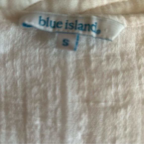 Blue Island White Summer Dress/Cover Up - Picture 2 of 2